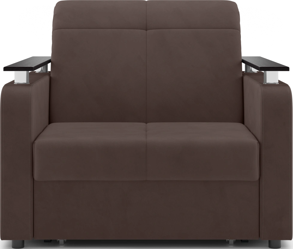 Кресло-кровать Франческо 80, модель 064, Velutto 23 (коричневый) / венге