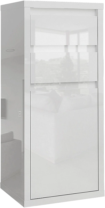 Комод Норден, с двумя ящиками и дверью, Белый