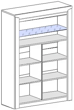 Шкаф двухдверный Соренто, со стеклом, дуб бонифаций