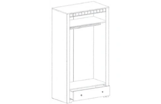 Шкаф двухдверный Прованс, распашной для одежды, бодега белая / патина премиум