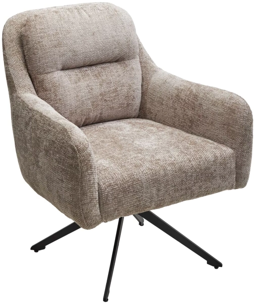 Стул-кресло Shade, поворотное, ткань Haga30, светло-бежевый / черный каркас