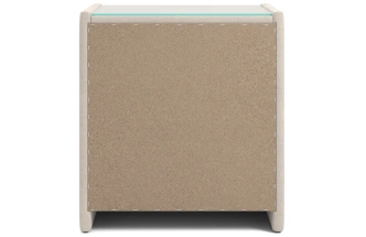 Тумба прикроватная Аризона, мягкая, с ящиками, велюр, мора бежевый