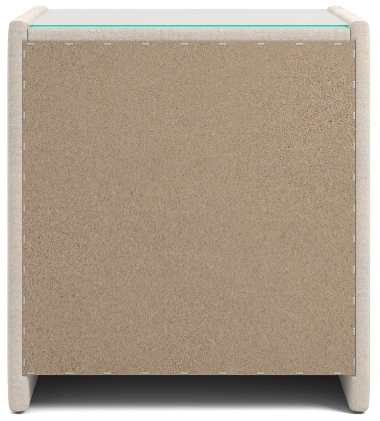 Тумба прикроватная Аризона, мягкая, с ящиками, велюр, мора бежевый