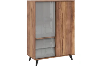 Гостиная модульная Онтарио 2, Дуб Барокко янтарный / Серый Асфальт глянец