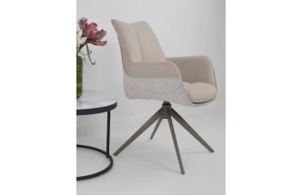 Стул Pontus, поворотный, Rieky-111 / Present-120 кремовый / латте