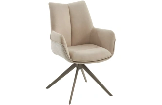 Стул Pontus, поворотный, Rieky-111 / Present-120 кремовый / латте