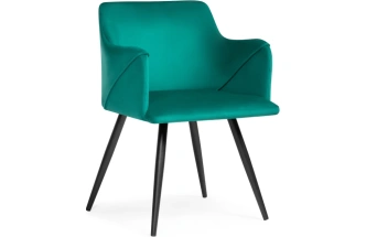 Стул-кресло Эджелл, мягкий, зеленый / черный