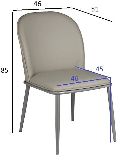  Стул 76AR-08000, мягкий, экокожа, серый