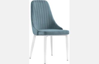 Стул Kora, на металлокаркасе, light blue / white