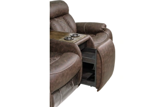 Диван прямой Азалия, электрореклайнер, двухместный, Стайл 03 / Эбен / Контрастная отстрочка