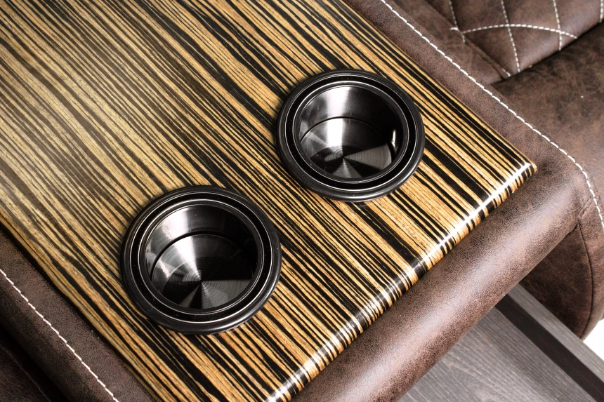 Диван прямой Азалия, электрореклайнер, двухместный, Стайл 03 / Эбен / Контрастная отстрочка