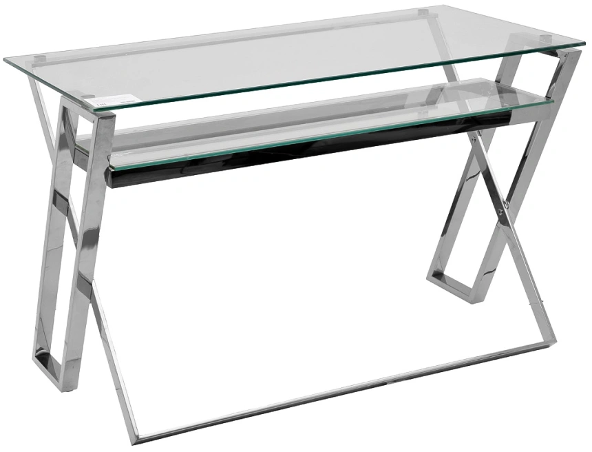 Стол письменный GY-17910, прозрачный / хром
