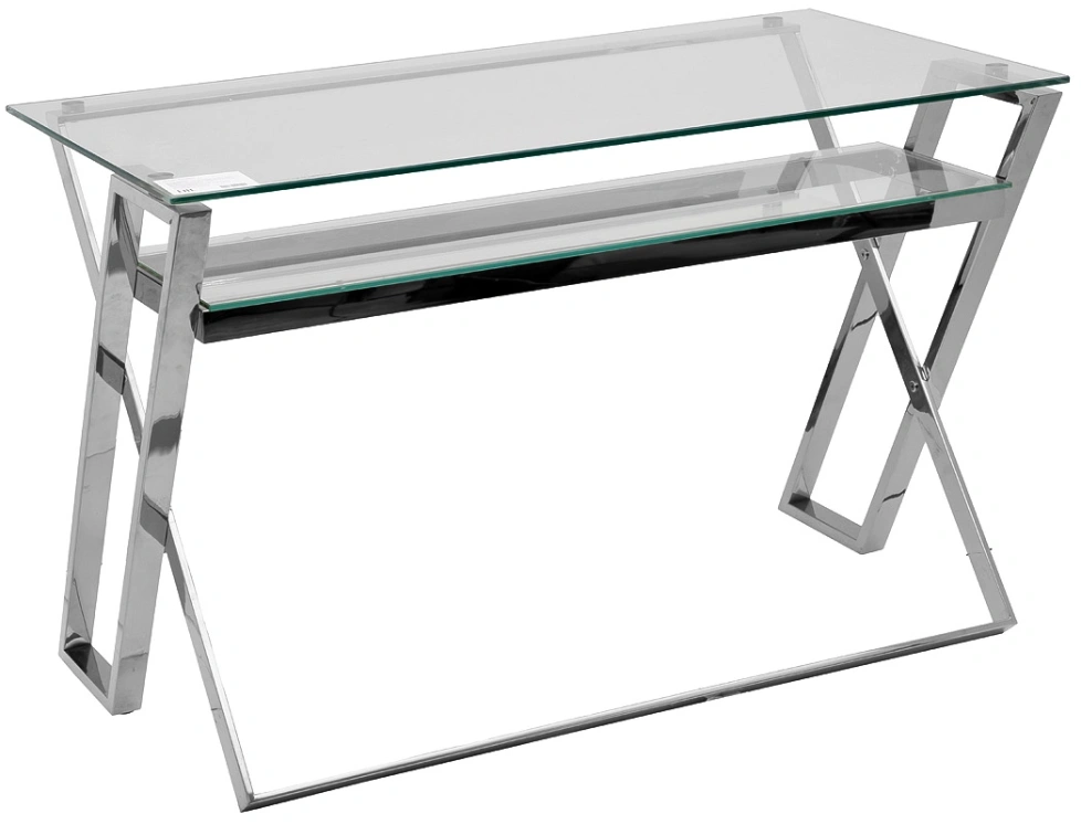 Стол письменный GY-17910, прозрачный / хром