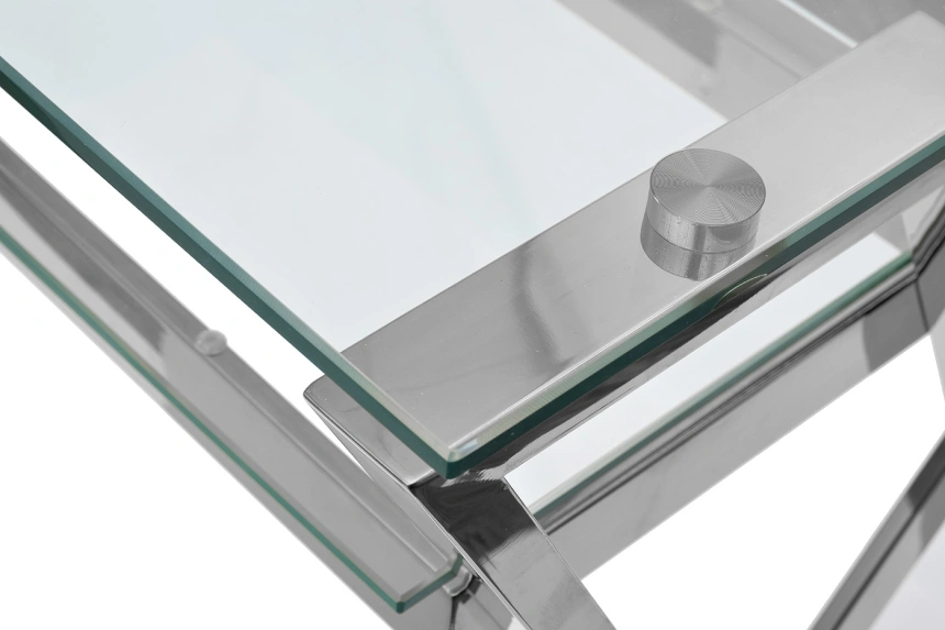 Стол письменный GY-17910, прозрачный / хром