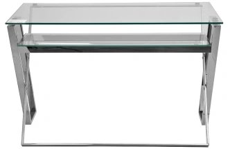 Стол письменный GY-17910, прозрачный / хром
