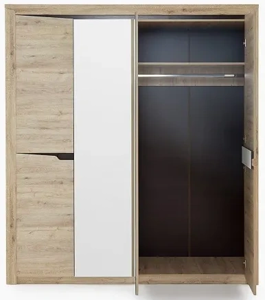 Шкаф четырехдверный Соренто, распашной с зеркалом, дуб бонифаций