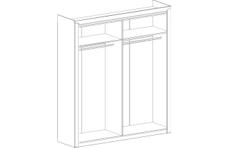 Шкаф четырехдверный Соренто, распашной с зеркалом, дуб бонифаций