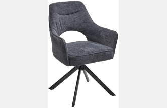 Стул Guara, мягкий, поворотный, серый Raven 18, черный каркас