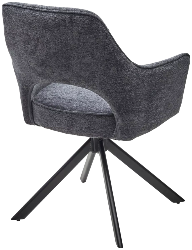 Стул Guara, мягкий, поворотный, серый Raven 18, черный каркас