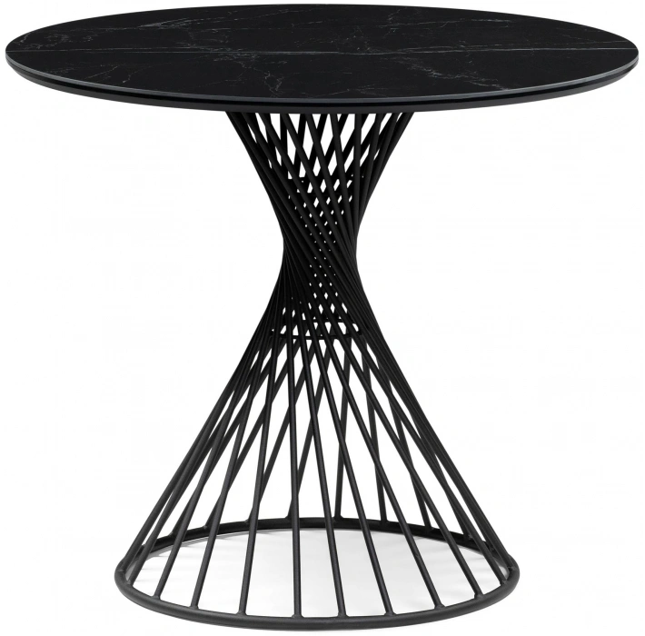 Кухонный стол Вивиен, 90x90x75, керамика, черный мрамор / черный