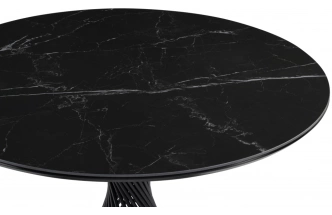 Кухонный стол Вивиен, 90x90x75, керамика, черный мрамор / черный