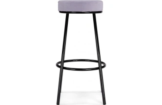 Барный табурет Сансанви, велюр серый тедди 941 / черный глянец