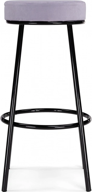 Барный табурет Сансанви, велюр серый тедди 941 / черный глянец