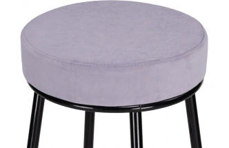 Барный табурет Сансанви, велюр серый тедди 941 / черный глянец
