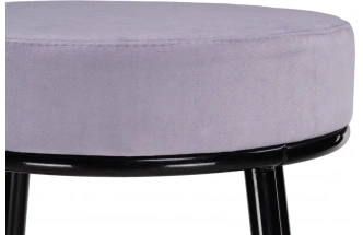 Барный табурет Сансанви, велюр серый тедди 941 / черный глянец