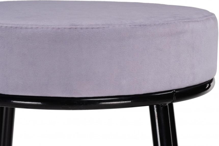 Барный табурет Сансанви, велюр серый тедди 941 / черный глянец