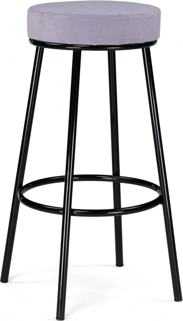 Барный табурет Сансанви, велюр серый тедди 941 / черный глянец