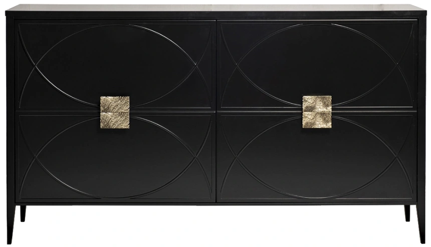 Комод 151SV-00001, с четырьмя ящиками, черный