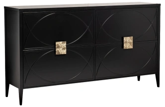 Комод 151SV-00001, с четырьмя ящиками, черный