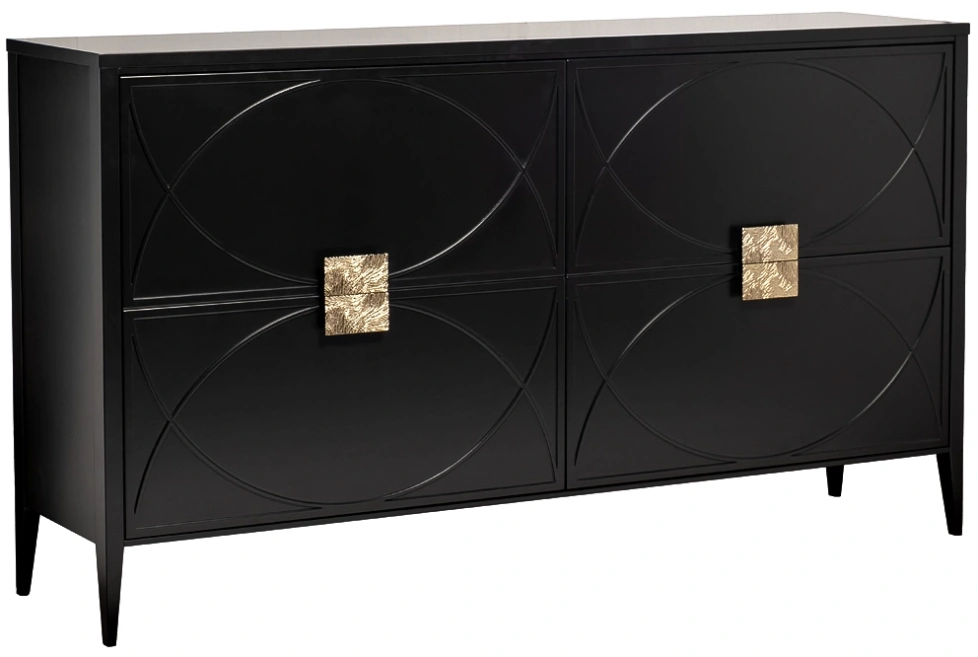 Комод 151SV-00001, с четырьмя ящиками, черный