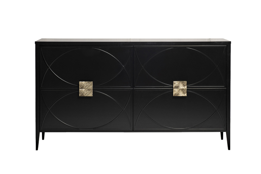 Комод 151SV-00001, с четырьмя ящиками, черный