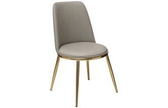 Стул 76AR-24005, мягкий, экокожа, бежевый / золото