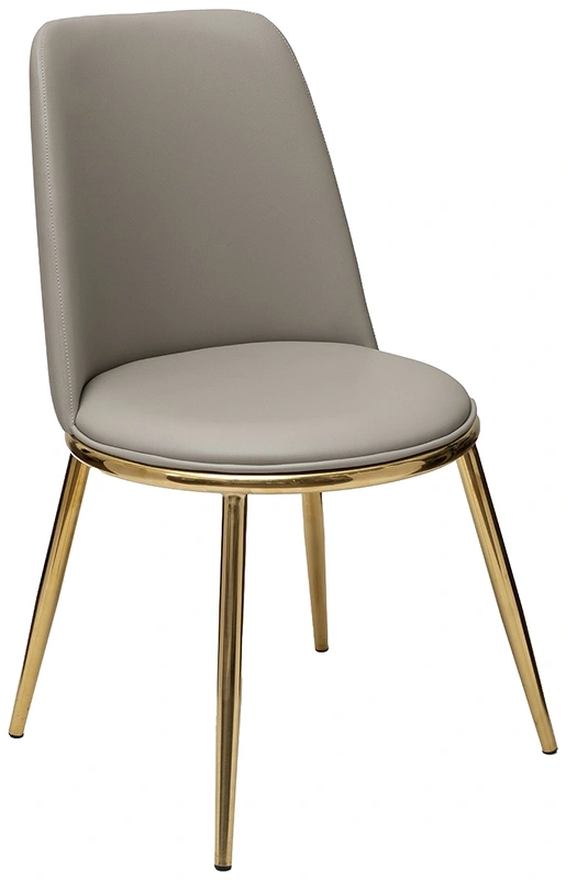 Стул 76AR-24005, мягкий, экокожа, бежевый / золото 