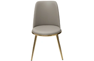 Стул 76AR-24005, мягкий, экокожа, бежевый / золото