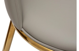Стул 76AR-24005, мягкий, экокожа, бежевый / золото