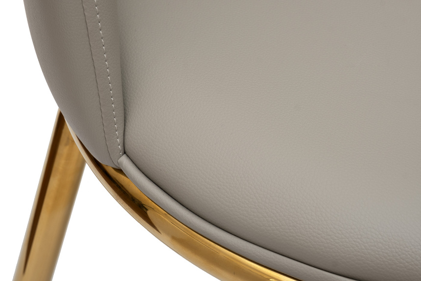 Стул 76AR-24005, мягкий, экокожа, бежевый / золото