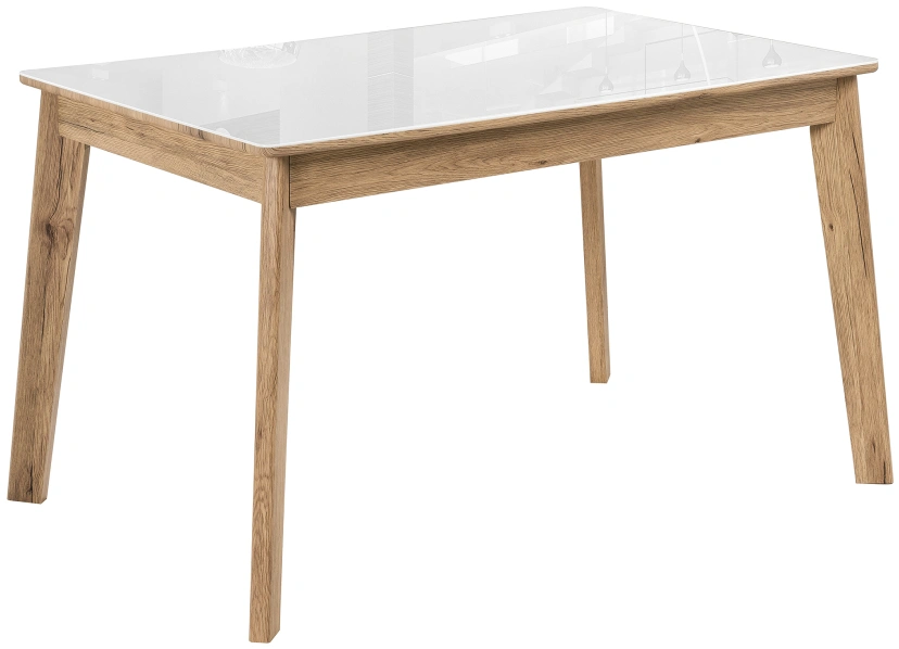 Кухонный стол Арья,120х80х74, стекло, дуб монтана / белый