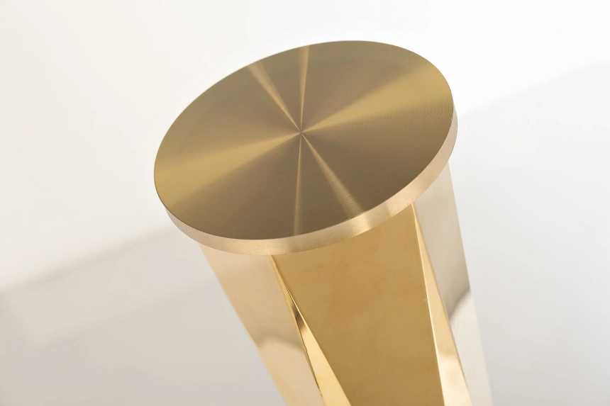 Обеденный стол GY-18074, стекло, прозрачный / золото