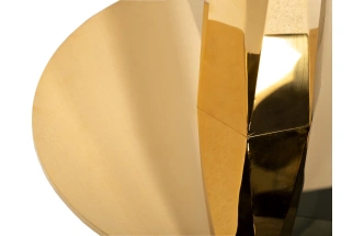 Обеденный стол GY-18074, стекло, прозрачный / золото