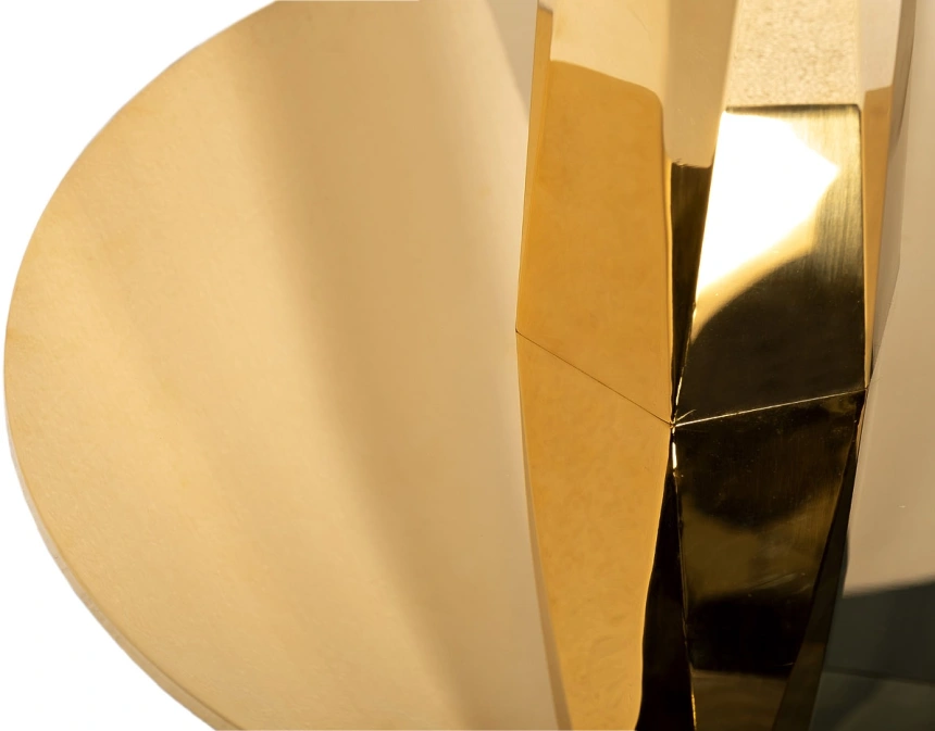 Обеденный стол GY-18074, стекло, прозрачный / золото