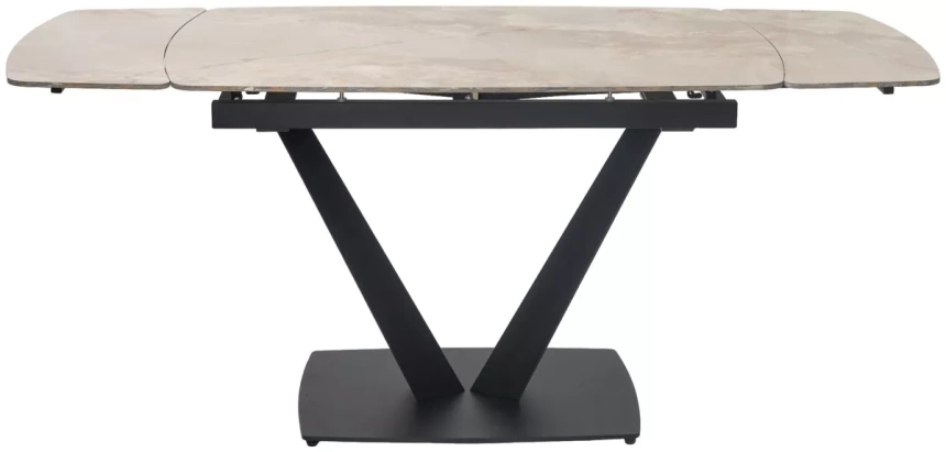 Кухонный стол раздвижной Alatri 120, Gloss Amber Jade Solid Ceramic, Black