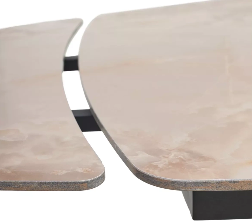 Кухонный стол раздвижной Alatri 120, Gloss Amber Jade Solid Ceramic, Black