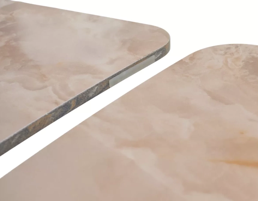 Кухонный стол раздвижной Alatri 120, Gloss Amber Jade Solid Ceramic, Black