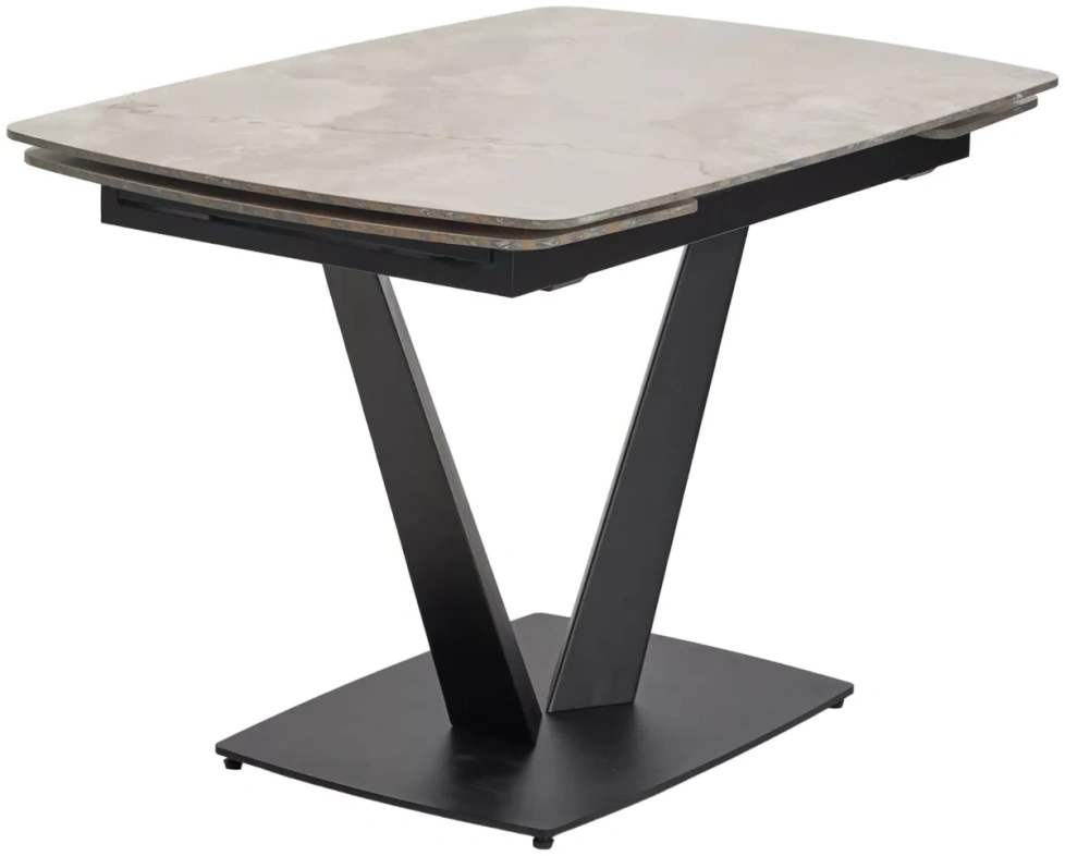 Кухонный стол раздвижной Alatri 120, Gloss Amber Jade Solid Ceramic, Black
