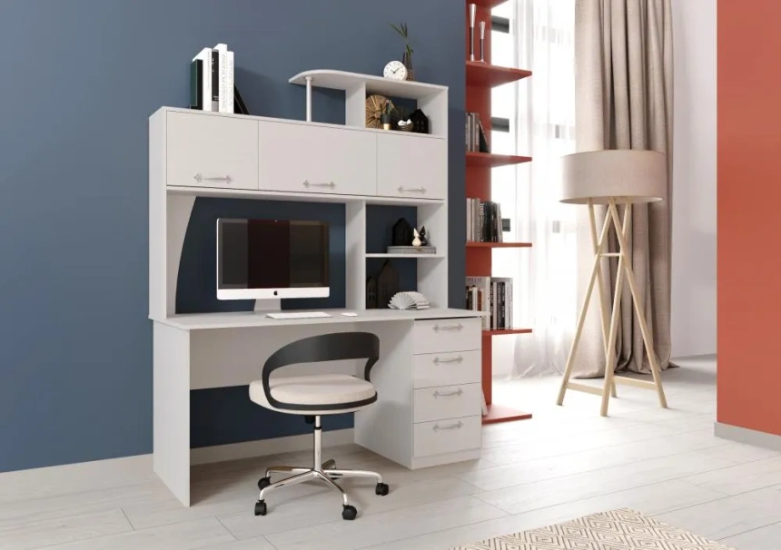 Стол компьютерный СК-11, бодега белая