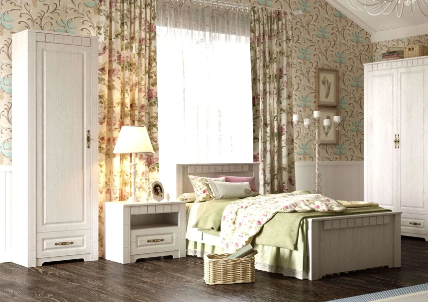 Гарнитур для детской Прованс, композиция 1, бодега белая / патина премиум